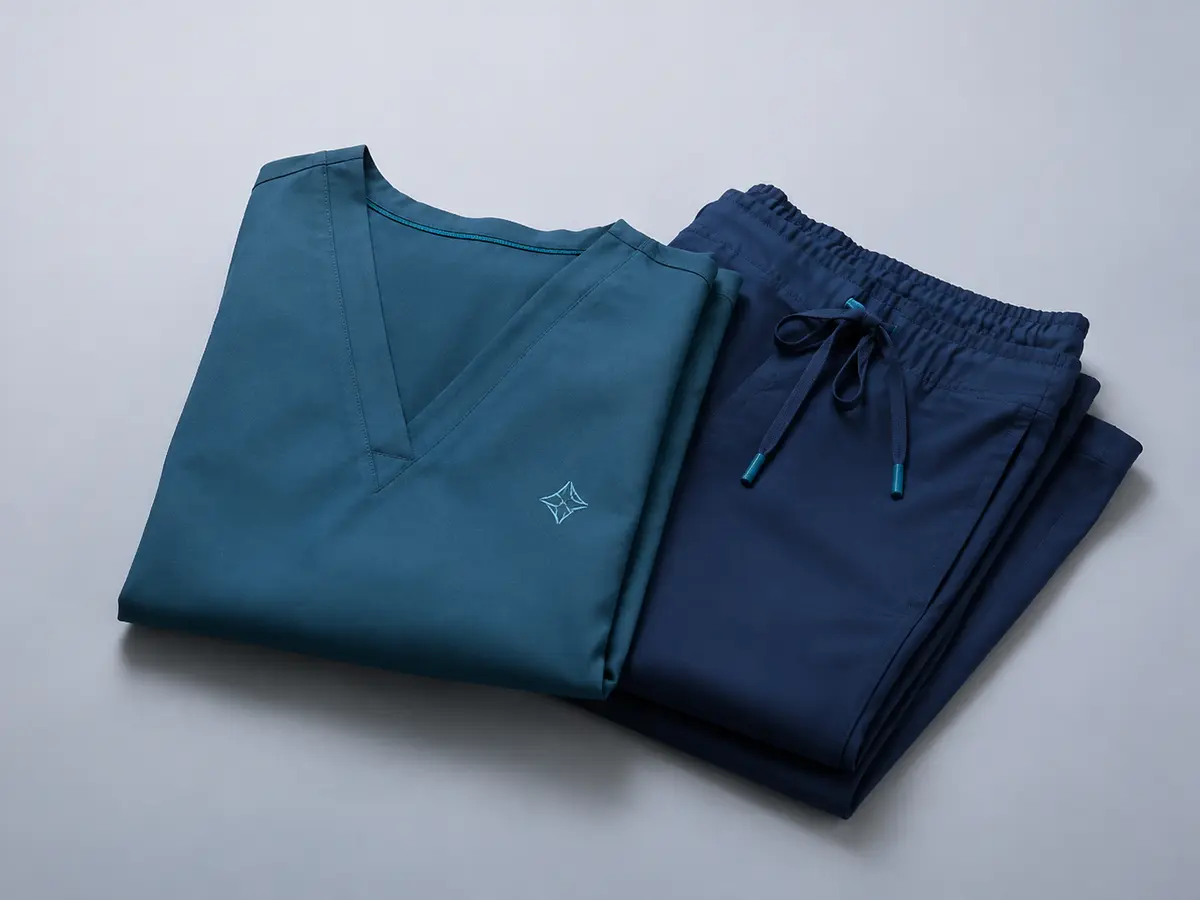 Conjuntos de vestuario clínico azul y verde